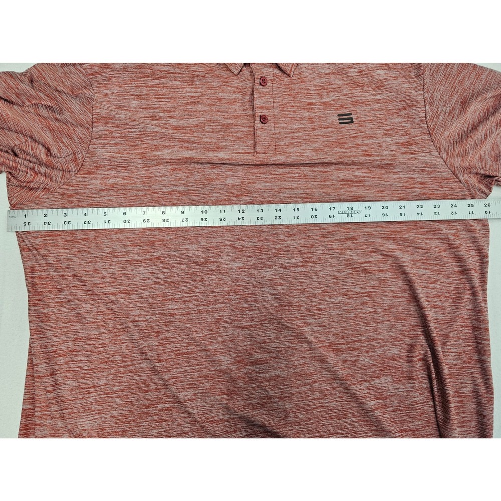 Three Sixty Six Mens Heathered Red Polo Shirt‎ Short Sleeve Casual Golf Size 2XL - Picture 5 of 7